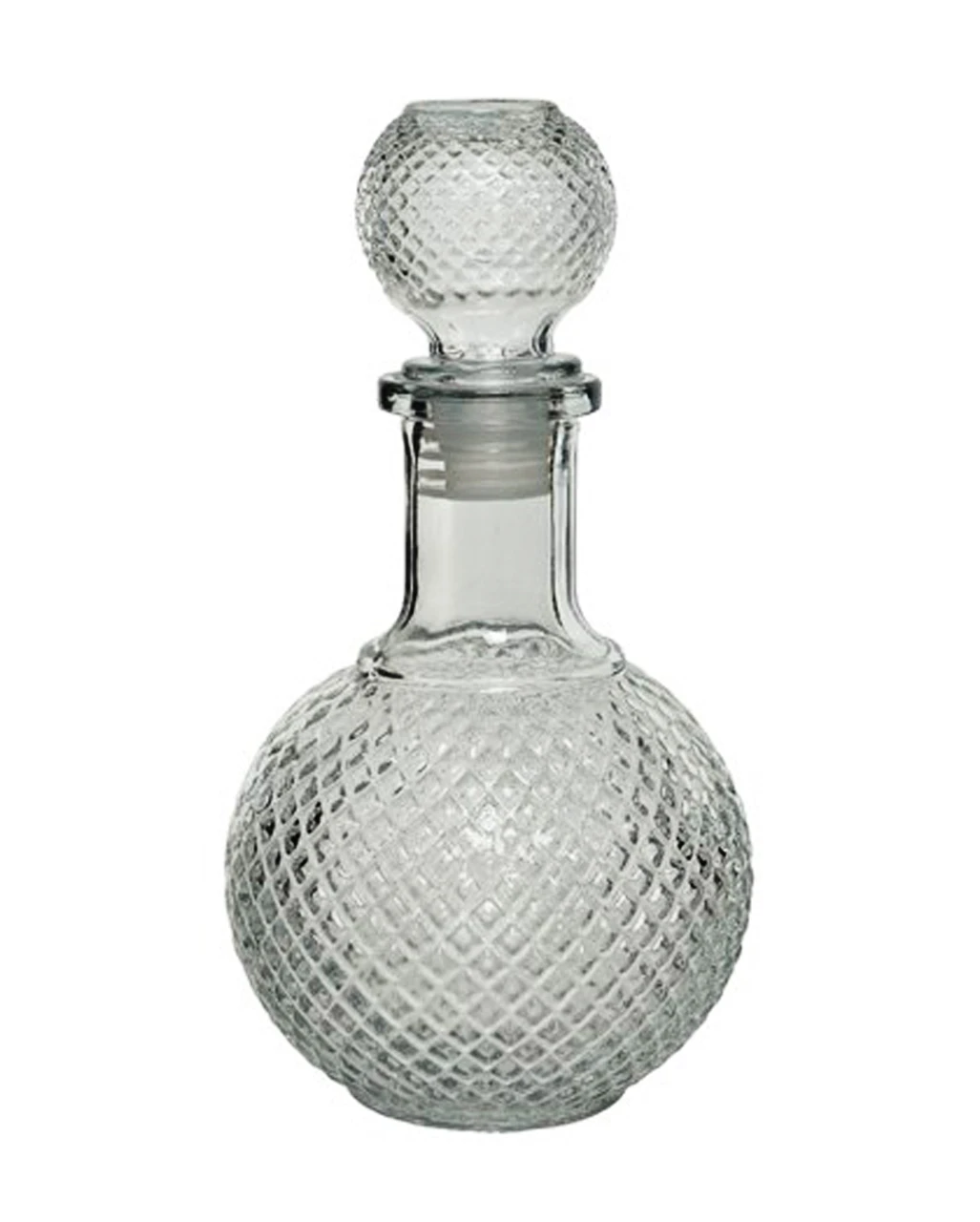 Vintage Glasflasche Kristallschliff Rund 20cm