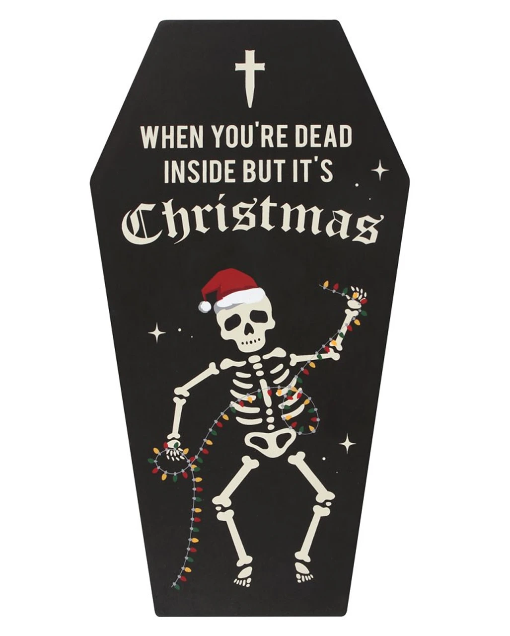 "Dead Inside Coffin" Cryptmas Wandbild In Sargform