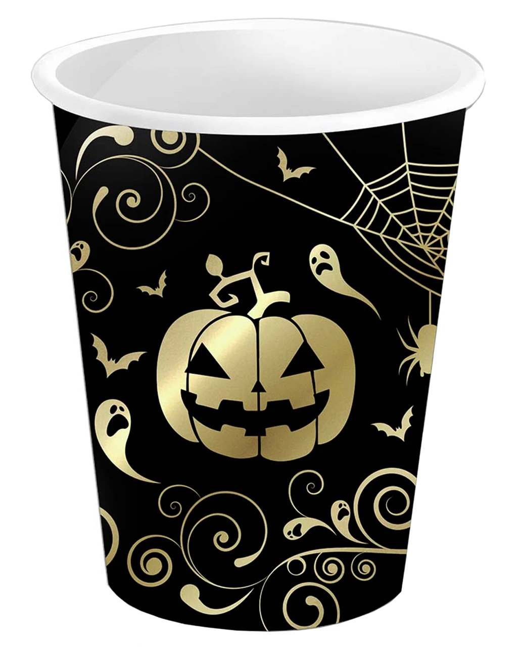 Extravagante Halloween Kürbis Pappbecher 6 St.