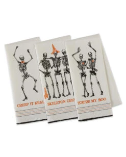 Creepy Skelette Halloween Geschirrtuch