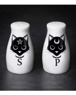 Magische Pagan Katzen Salz & Pfefferstreuer Set