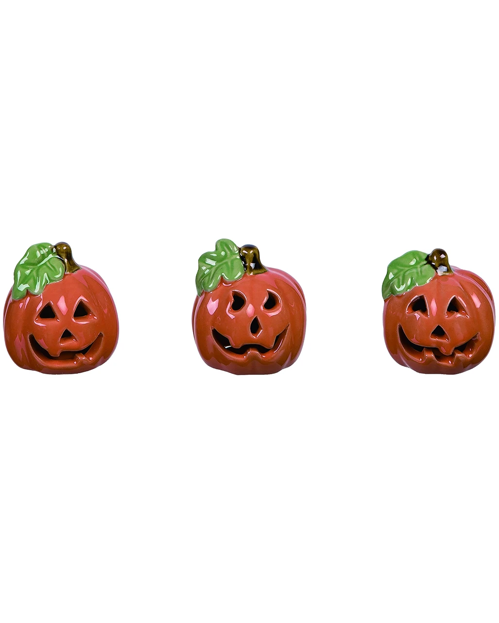 Kleiner Keramik Kürbis Dekofigur 5cm