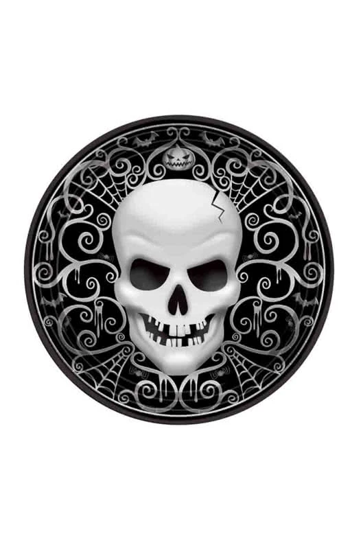 Totenkopf Pappteller Halloween 8 St.