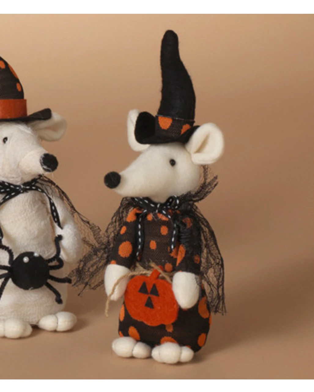 Halloween Plüsch Maus Mit Kürbis 23cm – Bild 2