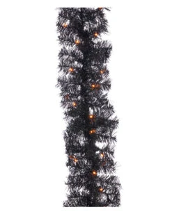 Halloween Girlande Mit LED´s Schwarz-orange 183cm
