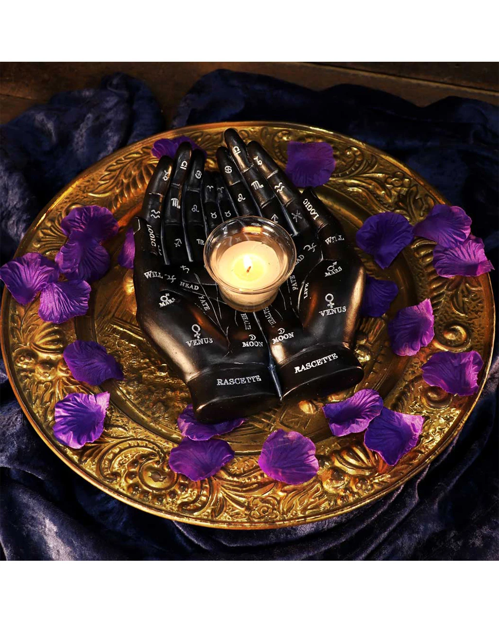 Schwarze Chiromantie-Hände Teelichthalter – Bild 7