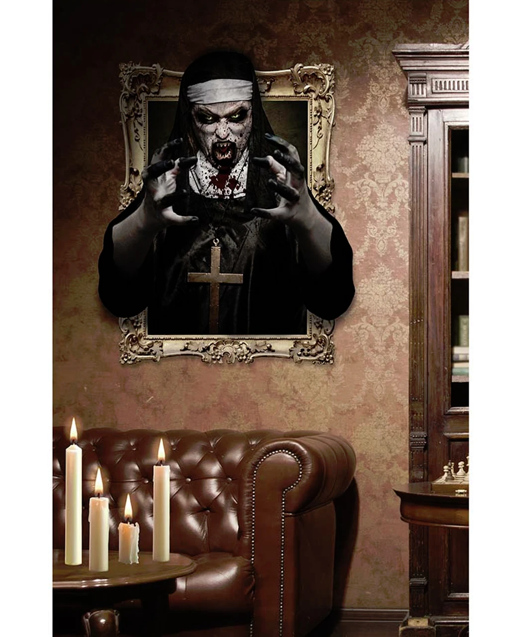 3D Deko Folie Zombie Nonne Selbstklebend – Bild 2