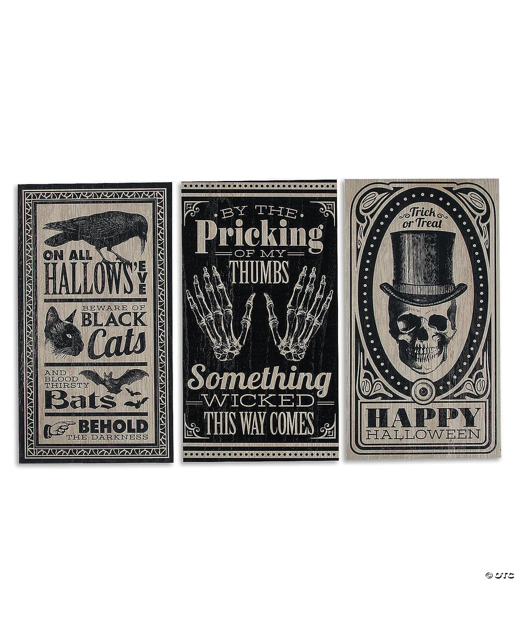 Antikes Halloween Schild "Skeleton Hands" 46x24cm