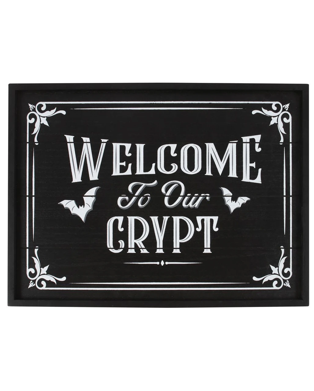 "Welcome To Our Crypt" Wandschild 40cm